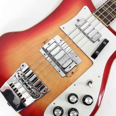 Vintage Ibanez Ric Style 4001 Copy Lawsuit Electric Bass Guitar in Fireglo image 13