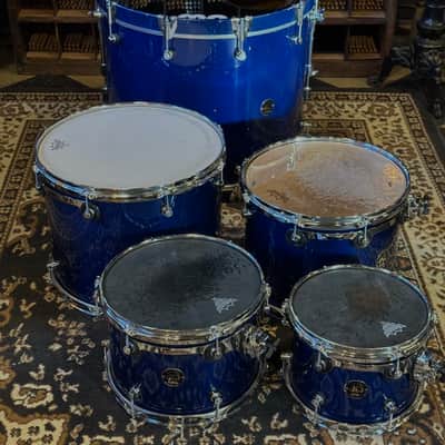 USED 1996 DW Pre-Collectors Birch Drum Set in Dark Blue Lacquer w/ Mini Turret Lugs - 18x22, 8x10, 9x12, 10x14, 12x16 image 5