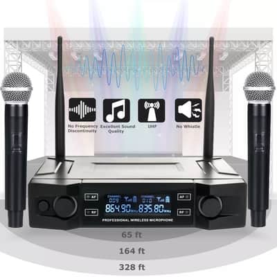 Professional 2-Channel UHF Wireless Dual Microphone System – Handheld Cordless Mics for Karaoke, Live Performances & Events image 7