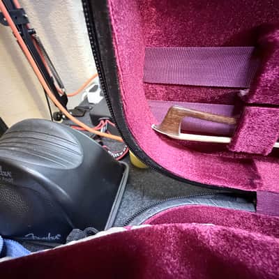 Antique Jacobus Stainer-Style Full-Size Violin – 1635 Label, Bow & Case Antique Jacobus Stainer-Style Full-Size Violin – 1635 Label, Bow & Case Unknown  - warm amber-brown finish, attractive figured maple back and sides image 13