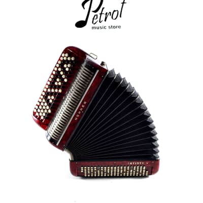 Rare Old/Vintage Top German Made Chromatic C System Button Accordion Hohner Artiste V - 120 bass + Brand New Petrof Straps - Golden Era image 21