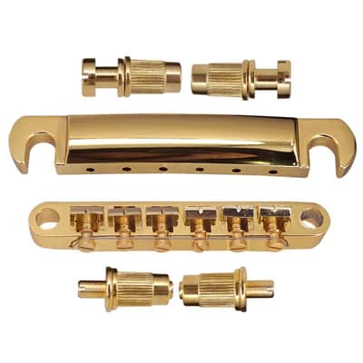 Les Paul SG Style Saddle Tune-O-Matic Bridge Tailpiece, Gold image 1
