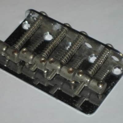 used lightly relic'd Fender Mexican P Bass Vintage Style BRIDGE full assembly Chrome (from 1994) also included is a used set of D'Addario bass strings image 19