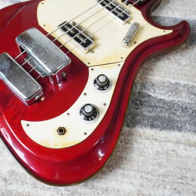 Rare 1965–1966 Teisco Spectrum Series EBX-200 Bass Metallic Red Vintage MIJ Bizarre Bass image 8