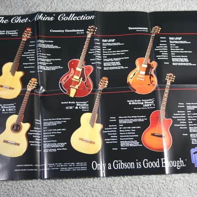 Gibson 1993 Gibson Chet Atkins Collection catalog with Bret Michaels poster - NOS Condition image 1