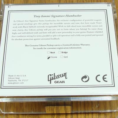 ~ Gibson Tony Iommi Humbucker PICKUP BLACK Chrome Guitar USA Les Paul SG image 2