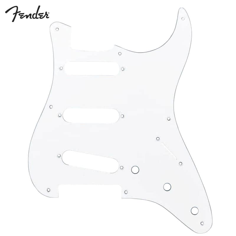 Fender Standard Stratocaster Guitar Pickguard '57 White 8 Hole 1 Ply S/S/S image 1