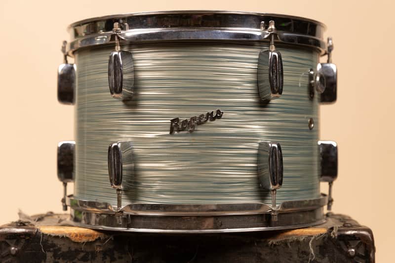 1960s Rogers 9x13 Sky Blue Ripple Pearl Tom image 1