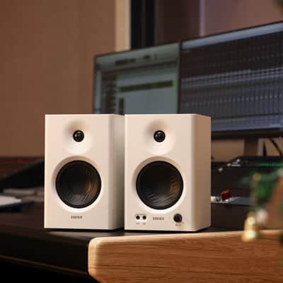 Edifier MR4 Powered Studio Monitor Speakers, 4" Active Near-field Monitor Speaker - White (Pair) image 5