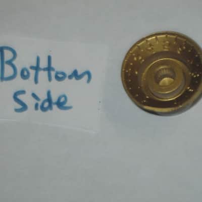 ONE very lite use genuine Gibson TONE (small print) knob from PRMK-030 set (only ONE TONE knob for sale / the other three knobs NOT included)  late 2000s or early 2010s - Knob is Gold with White Numbers & White Dashes (Gold Reflector w/ Small Black Print) image 22