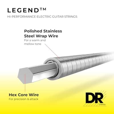 DR Strings LEGEND™ - Polished Flatwound Electric Guitar Strings: Heavy 13-54 image 5