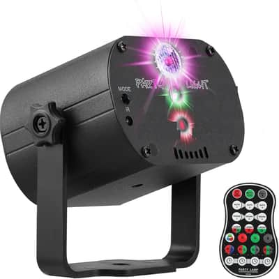 DJ Disco Stage Party Lights, LED Sound Activated Laser Light RGB Flash Strobe Projector with Remote Control for Christmas Halloween Decorations Karaoke Pub KTV Bar Dance Gift Birthday Wedding image 1