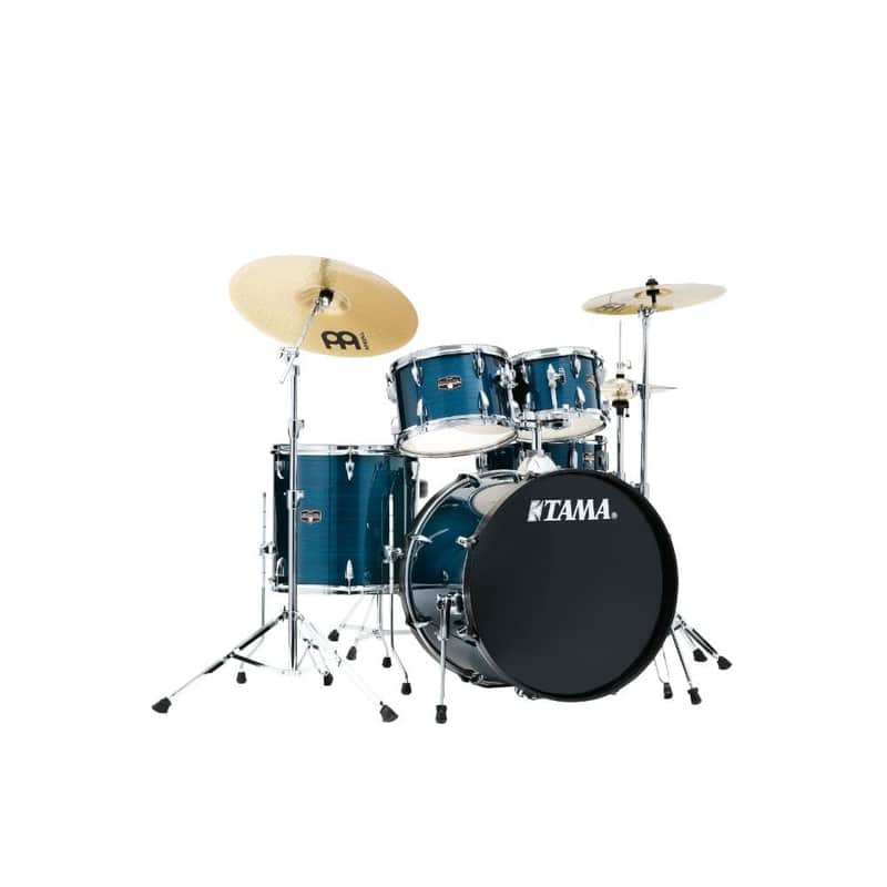 Tama Imperialstar 5pc Complete Drum Set w/Meinl HCS Cymbals Hairline Blue image 1