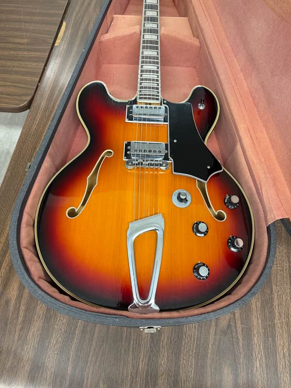 1960s Wurlitzer Hollow Body guitar with case Welson 7730 1967 - Sunburst image 1