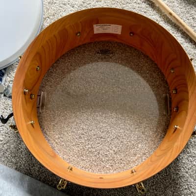2026 Like-New: Canopus hollowed out Zelkova 14x5 snare, with new Japan-only semi-hard Canopus case, extras image 9