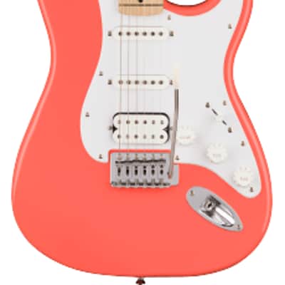 Fender Squier Sonic Stratocaster HSS Electric Guitar, Maple Neck, Tahitian Coral image 1