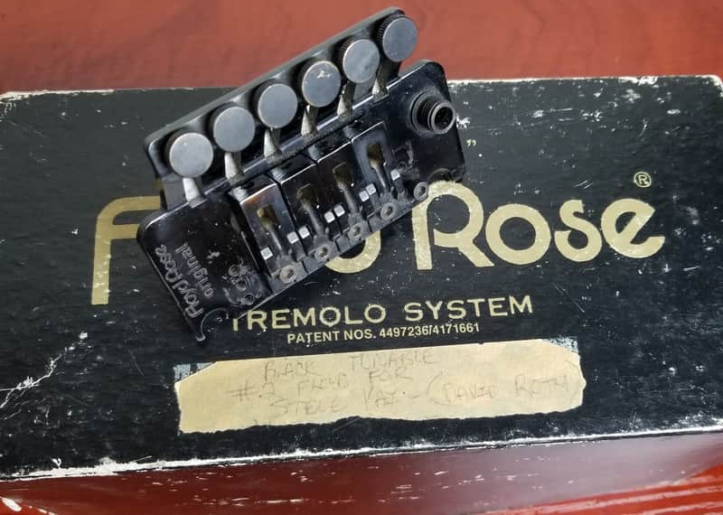 Left Handed Floyd Rose Original Tremolo System Bridge  Lefty 1983 Black-Steve Vai Owned-Vintage image 1