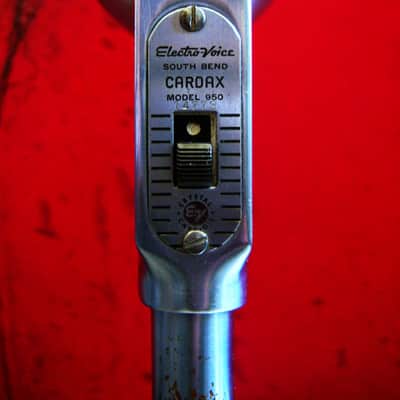 Vintage 1950's Electro-Voice 950 Cardax Crystal Microphone Hi Z w 423A desk stand display prop image 5