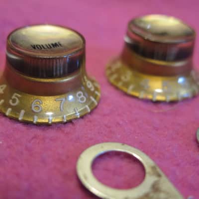 vintage 1960 1961 Gibson reflector knobs "LOW RIM" + pointers for es-125 335 paf jazz L5 super 400 byrdland Les Paul SG 350 paf burst standard image 3
