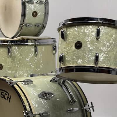 Gretsch 20/13/16/6.5x14" 1951 Round Badge 3-Ply Drum Set - White Marine Pearl image 1