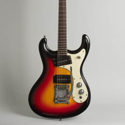 Mosrite Ventures Mark I Solid Body Electric Guitar (1966), ser. #4738, original brown leather covered hard shell case. image 1