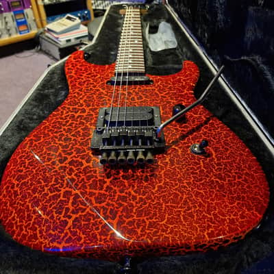 RARE 1988 Jackson USA Custom Shop Limited Edition Lava Crackle American Super Strat Pre-Fender Signed Guitar image 14