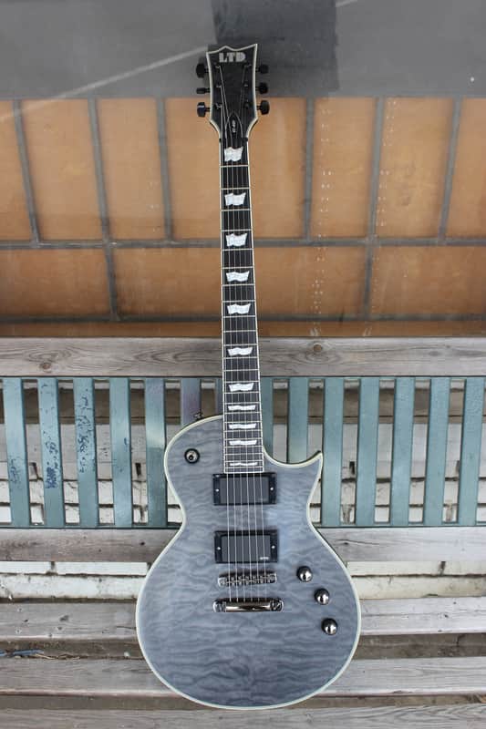 ESP LTD EC-401 QM 2017 - 2019 Neck Through (Satin See Thru Black) image 1
