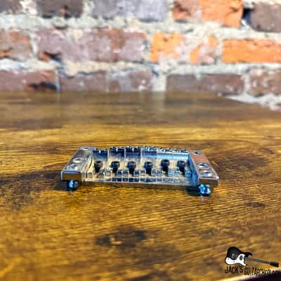 Japanese or Korean Tremolo Bridge Plate & Saddles (1980s - Nickel) image 3