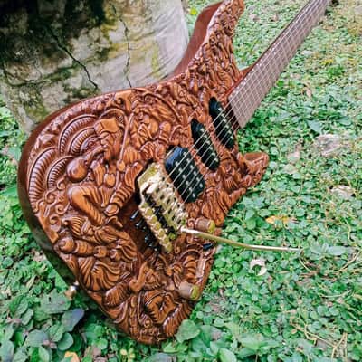 Hand-Carved Custom Electric Guitar “Empire Motif” | Artistic Engraving & Custom Inlay | Korean Hardware | Made to Order image 1