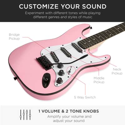 Best Choice Products Beginner Electric Guitar Kit w/ Case, 10W Amp, Tremolo Bar - 39in-3 Color Sunburst image 4