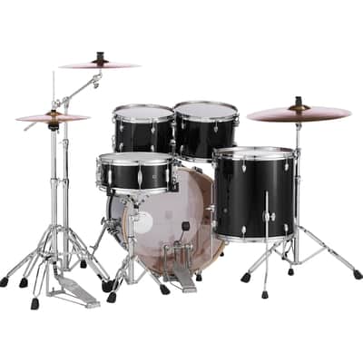 Pearl Export Standard 5 Piece Drum Set with HWP830 HARDWARE PACKBox EXX725/CA31 Jet Black image 2