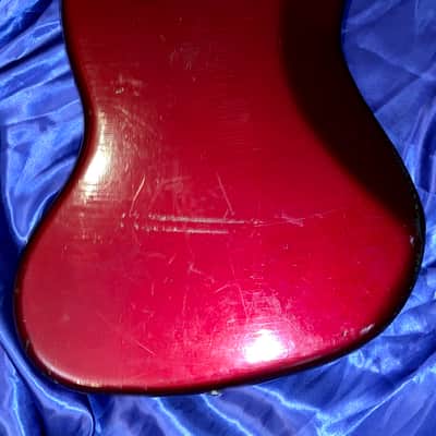 1984 Fender Fullerton Reissue 1962 Jazz Bass Factory Candy Apple Red over Three Tone Burst image 18