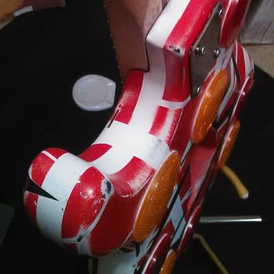 Kramer Ad Guitar Project Frankenstein eVh Striping Birds Eye Maple Neck Skunk Stripe Maple Relic image 6