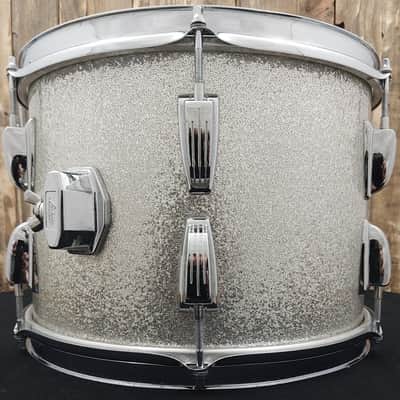 60's Ludwig Keystone Badge 13"x9" Super Classic Silver Sparkle Tom image 3
