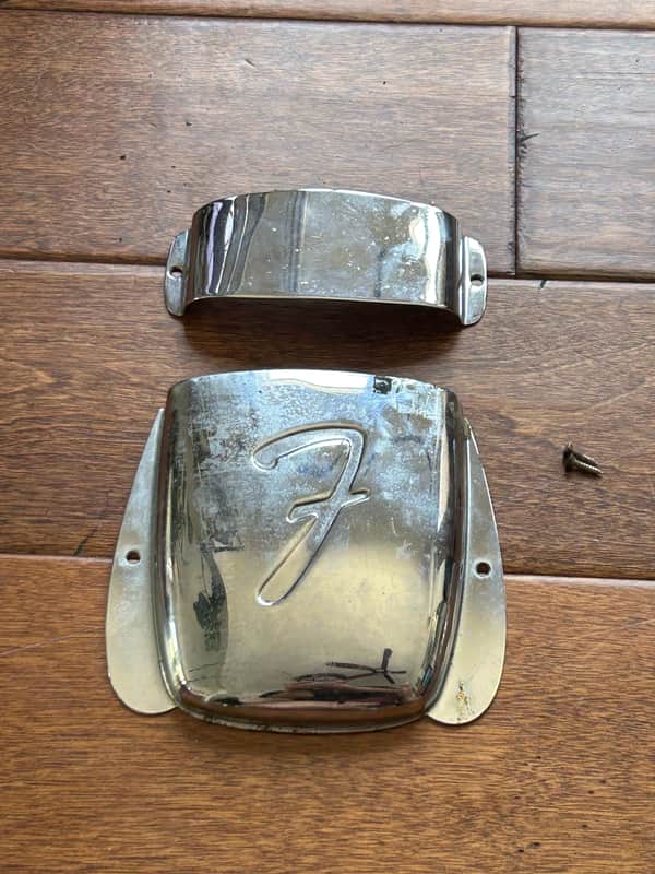 Fender Jazz Bass Pickup Covers Early 60's 1960's Plus Original Strap Pins! Rare! image 1