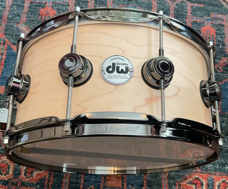 Mint DW Collector's Series Satin Oil Snare Drum 6.5x14 Natural W/Black Nickel HW image 1