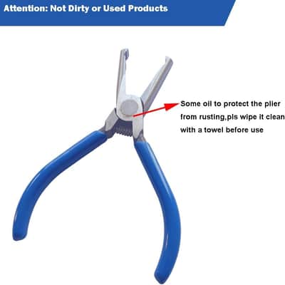 Fret Removal Pliers,Flat Head Guitar Fret Puller Tool with Blue Rubber Coating,Fret Wire Pliers for Acoustic Eelectric Guitar Bass image 3