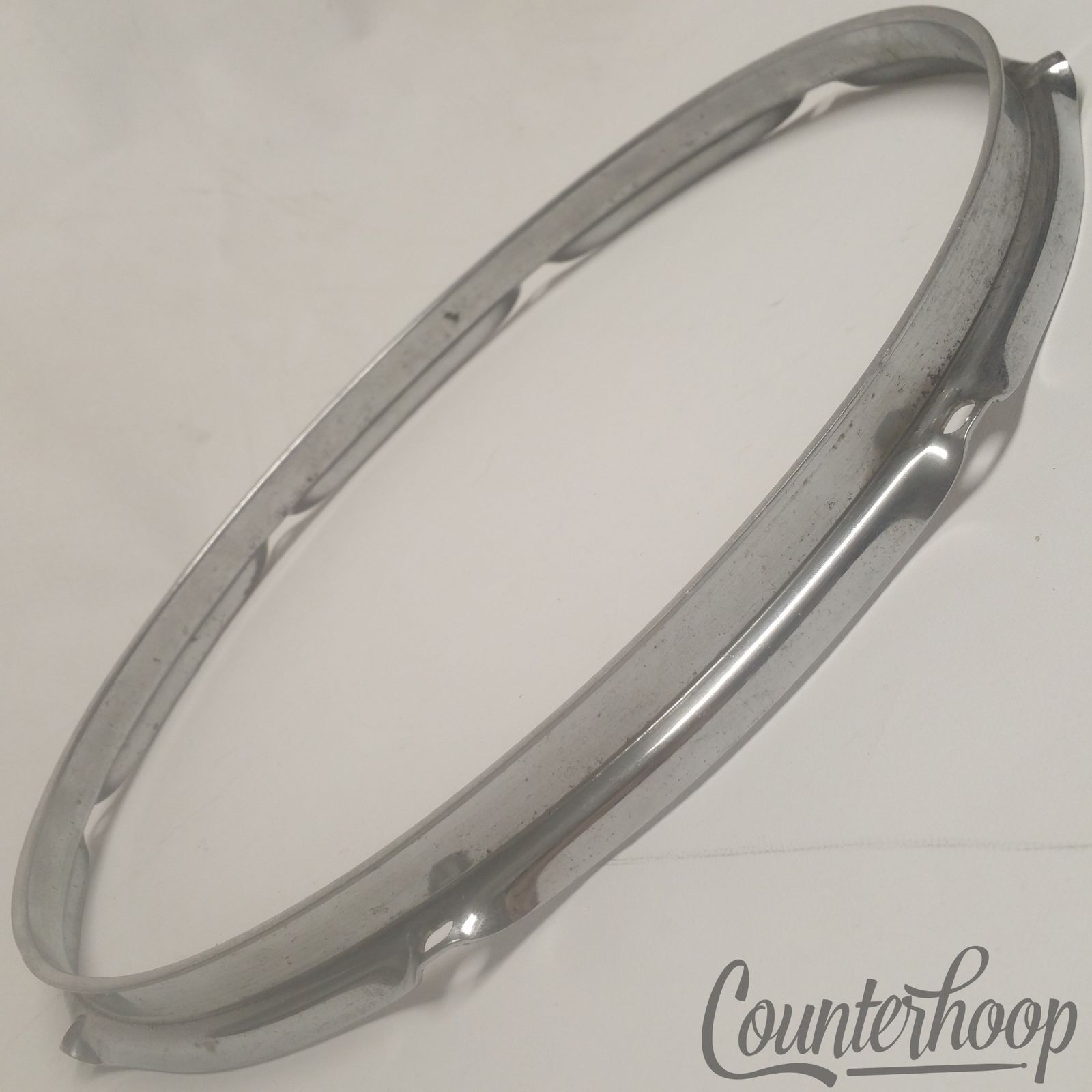 Ludwig 14"Rim/Hoop 8-Lug-Hole Snare/Floor Tom Drum Batter Vintage 60s Chrome USA — main photograph