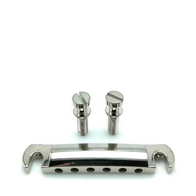 Gibson Wraparound Bridge Tailpiece w/Posts Nickel image 1