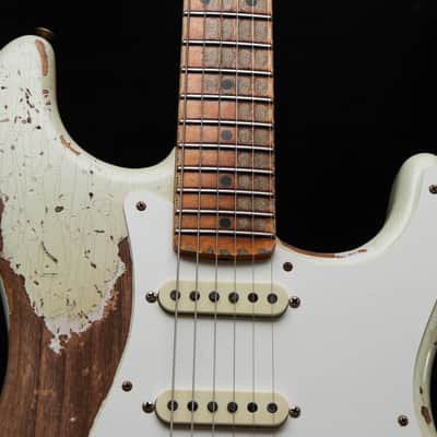 FENDER USA Custom Shop 56 Reissue Stratocaster LTD Super Heavy Relic " Ivory White + Maple" (2023) image 4
