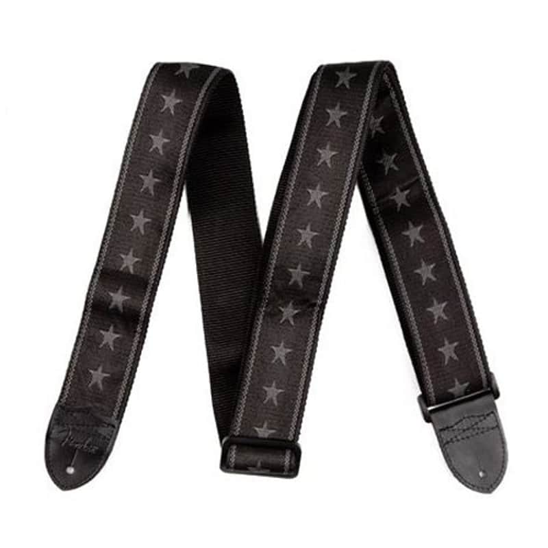 Genuine Fender 2" Wide, Nylon Adjustable Black Guitar Strap, Stars & Stripes image 1