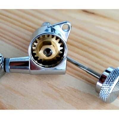 6 Chrome JinHo locking Machine heads Big Knob, right side (or left handed) image 5