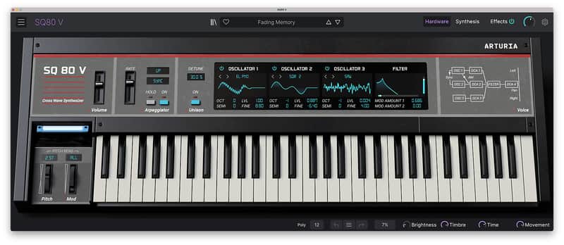 Arturia SQ80 V Digital Synthesizer Virtual Instrument Software image 1