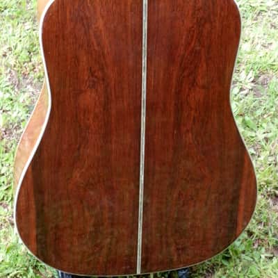 1975 Yairi YW-600 Dreadnought Guitar New Jacaranda Natural+Vintage Flight Case image 7