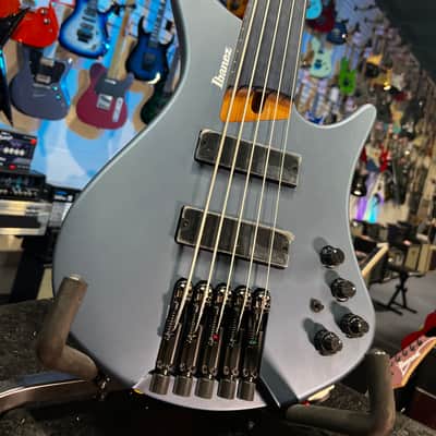Ibanez Standard EHB1005F Fretless 5-string Bass Guitar - Arctic Ocean Matte 765 GET PLEK'D image 5