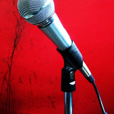 Vintage 1970's Shure PE588 dynamic cardioid microphone Hi Z Satin Chrome w accessories # 1 image 6