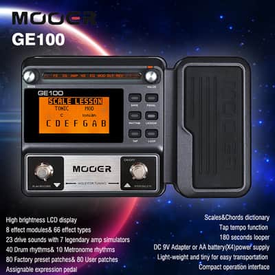 MOOER GE100 Processor Multi-Effects Pedal 8 Effect Modules 180s Looper Recording image 4