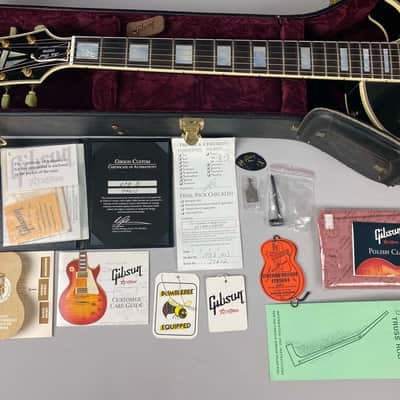 Gibson Les Paul Custom 57 re-issue - Black Triple Pickup with Bigsby, Cert, Original case and case candy. image 18