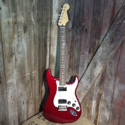 Fender Stratocaster Electric Guitar With Humbuckers Cherry Red image 2