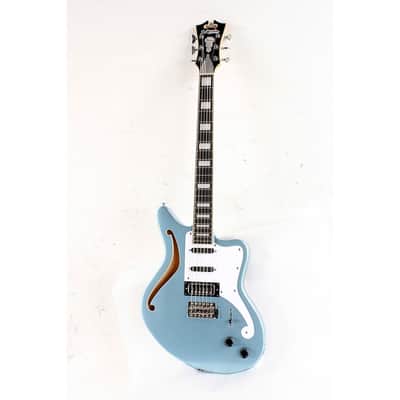 D'Angelico Premier Series Bedford SH Limited-Edition Electric Guitar with Tremolo Regular Ice Blue Metallic image 1